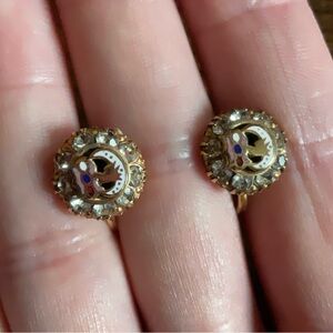 Vintage MCM Daughters of Rebekah Gold Tone Screwback Earrings